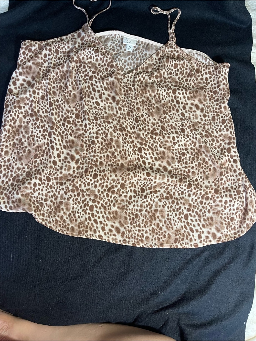 a new day Leopard Print Satin Cami - Beige, Brown
